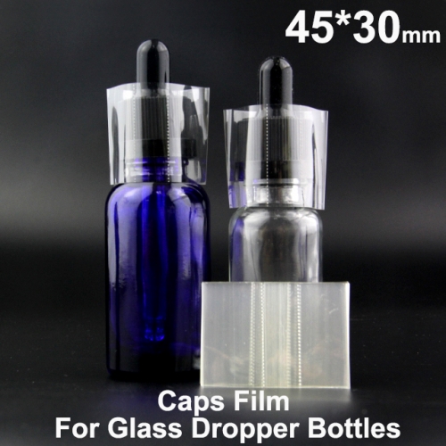 2000pcs/lot 45*30mm PVC Heat Shrink Wrap Cpas Film for 20ml 30ml glass dropper bottles