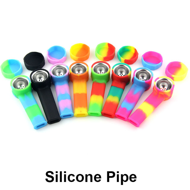 Picture of silicone smoking pipe for dry herb smoking