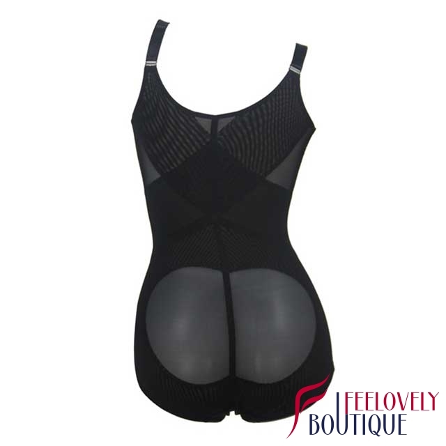 Front Hook And Eye Lace Slimming Bodysuit Body Briefer