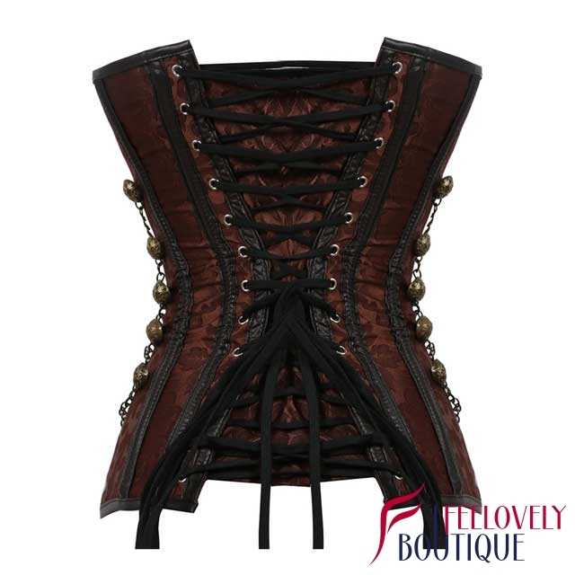 Retro Brocade Steampunk Corset Steel Boned Gothic Corset Tops