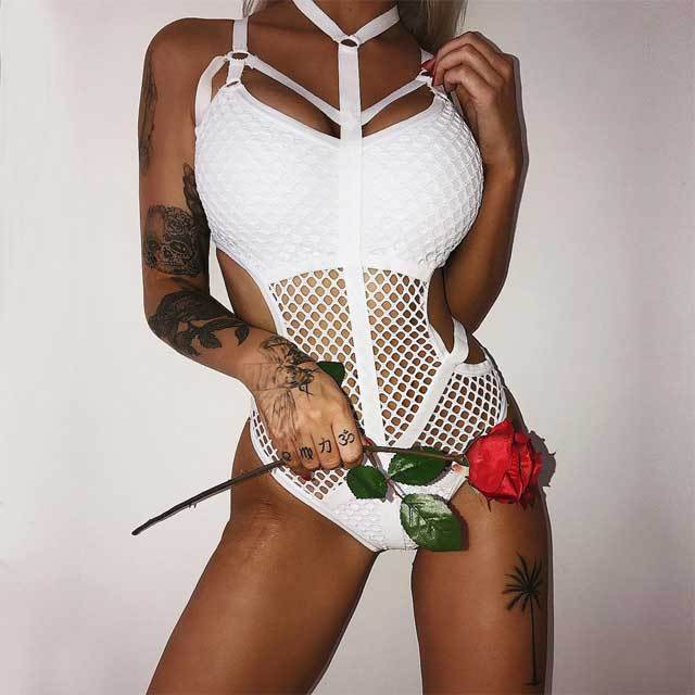 Hollow Out Mesh Teddy