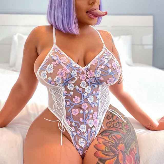 Floral Embroidery Mesh Teddy