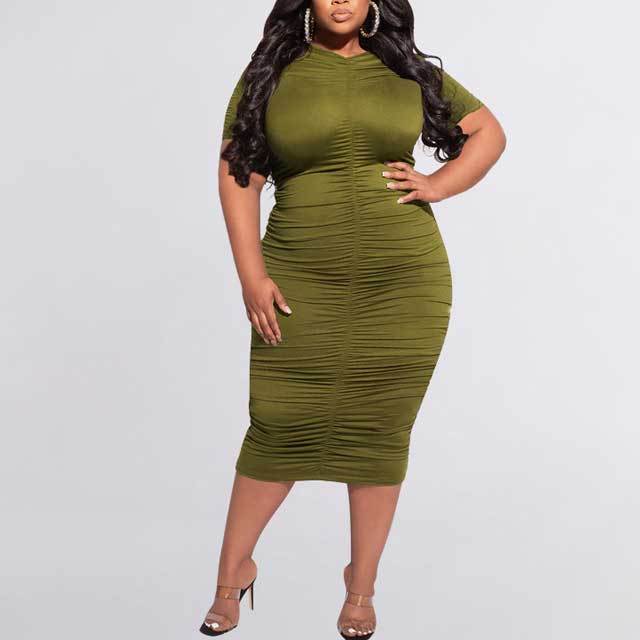 Plus Size Ruched Bodycon Dress