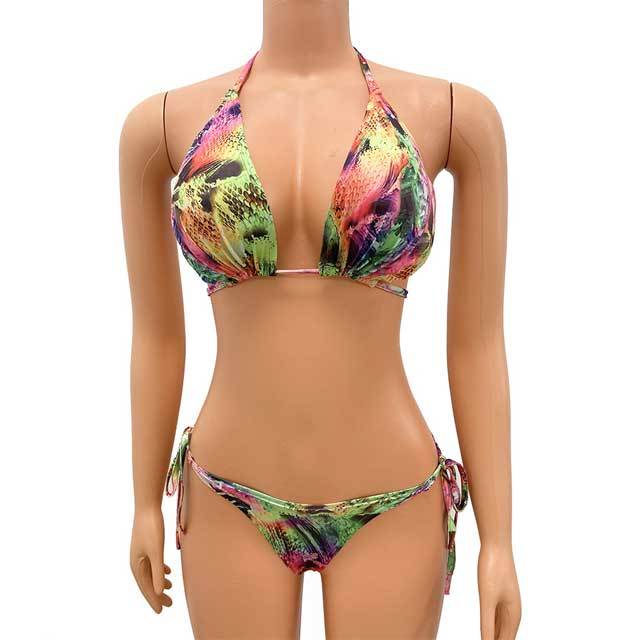 Printed Strappy 3 Piece Swimsuit Set