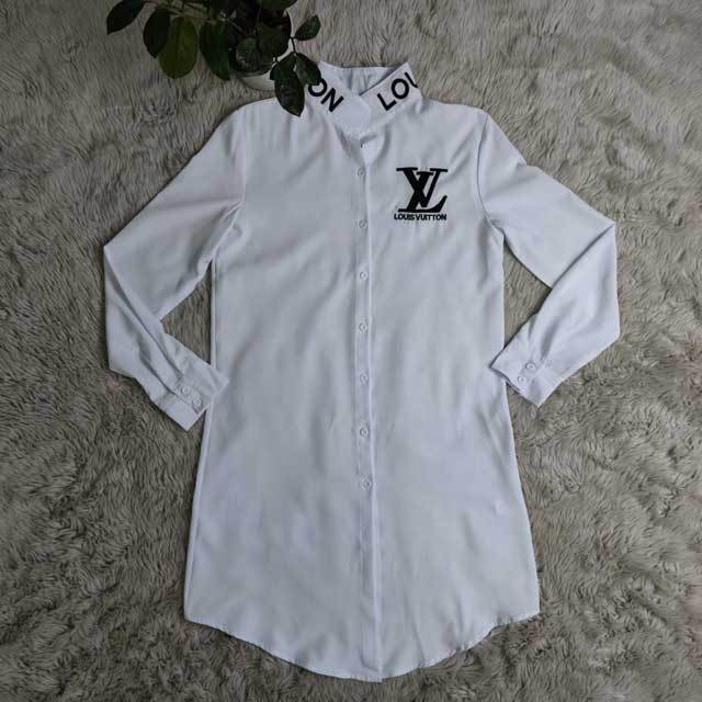 Letter Embroidery Casual Shirt
