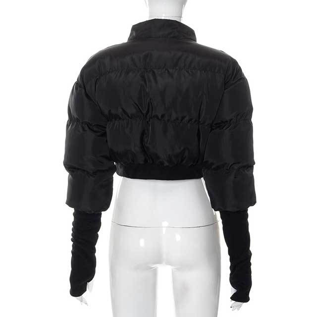 Zipper Crop Puffer Jacket