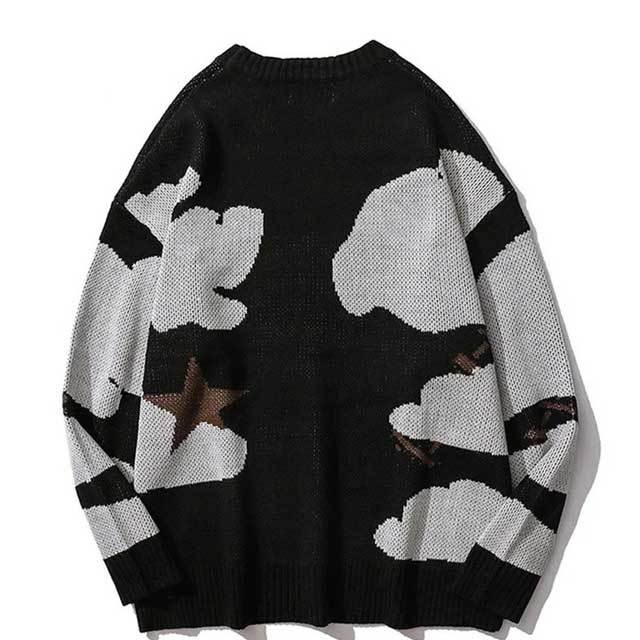 Graphic Knit Casual Sweater