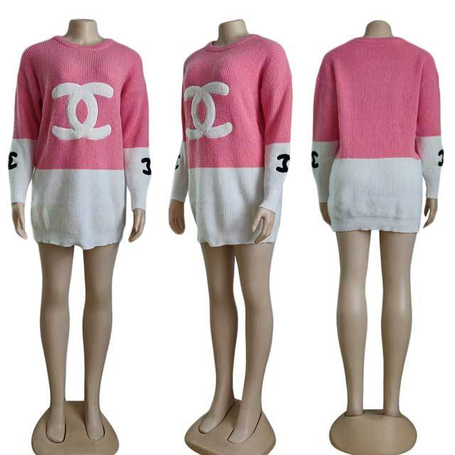 Color Block Knit Casual Sweater