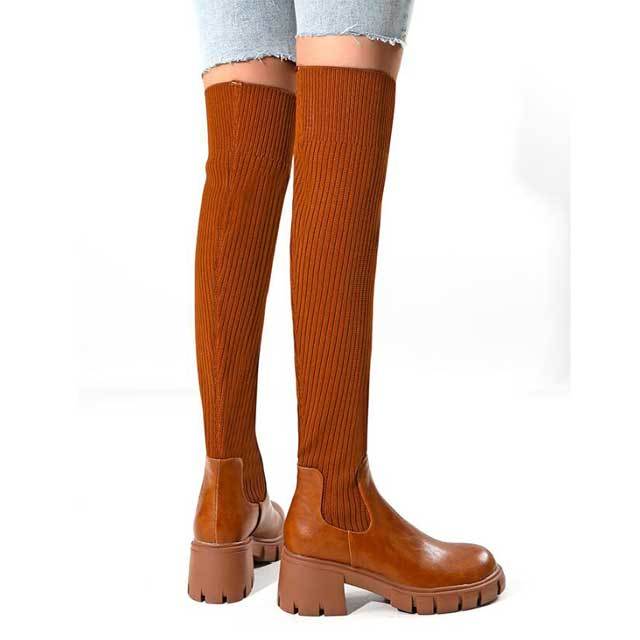 Knit Over Knee Martin Boots