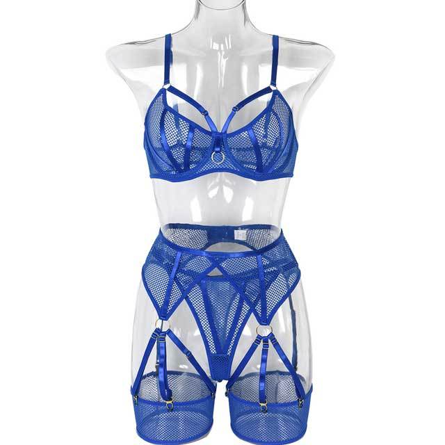 See Through Mesh Lingerie Set