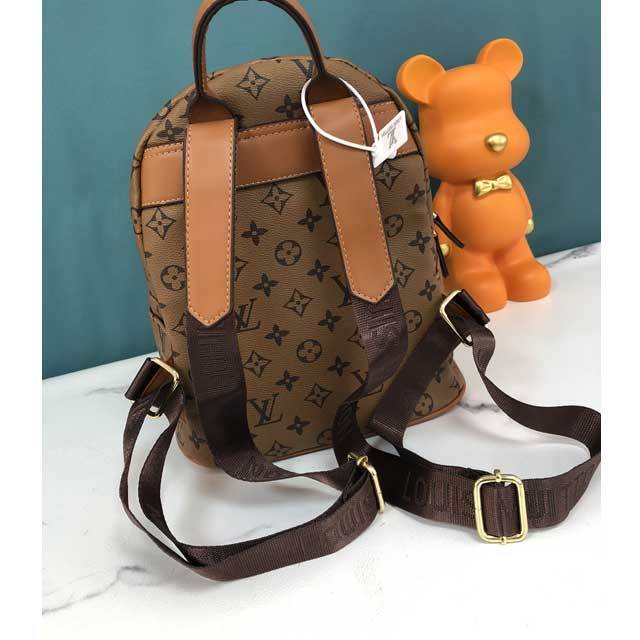 Fashion Letter Print Leather Backpack