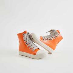 Big Lace-Up Fashion Leather Sneakers