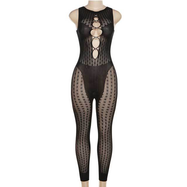 See Through Hollow Out Lingerie Jumpsuit