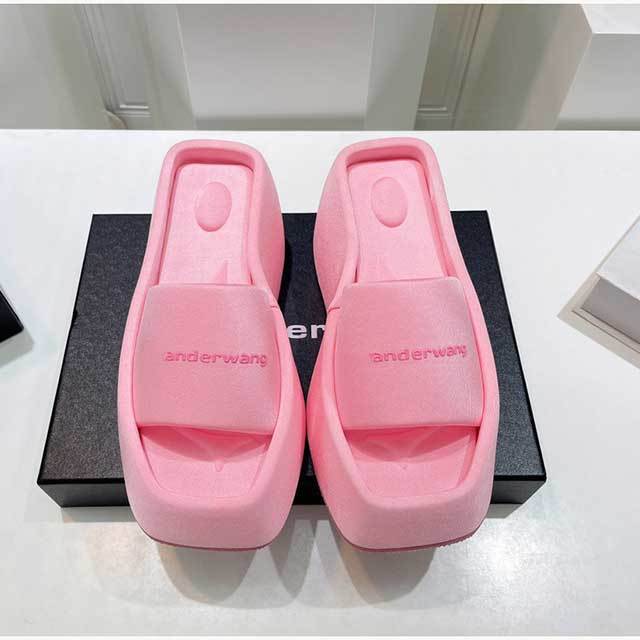 Letters Style Candy Color Wedge Heel Slippers