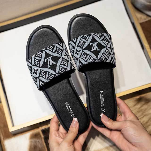 Stylish Embroidery Fashion Flat Slides Shoes