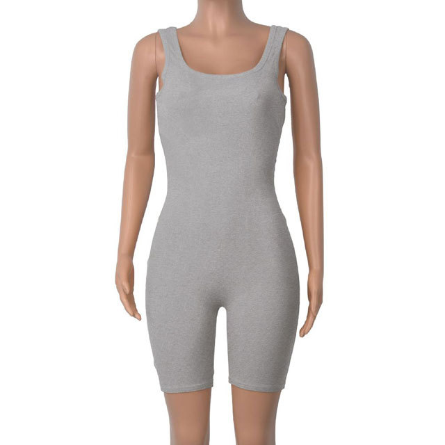 Ribbed Sleeveless Fitness Romper