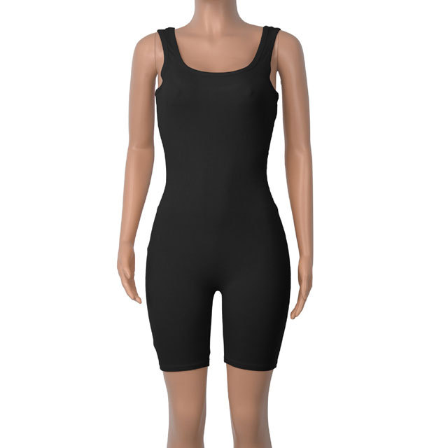 Ribbed Sleeveless Fitness Romper