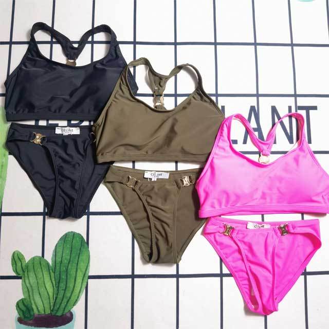 Solid Color Women Tankinis Set