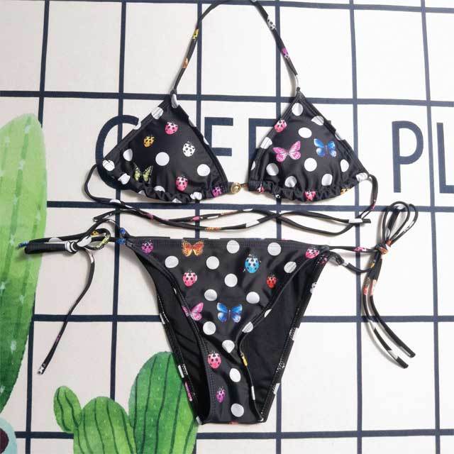 Polka Dots Strappy Bikini Set