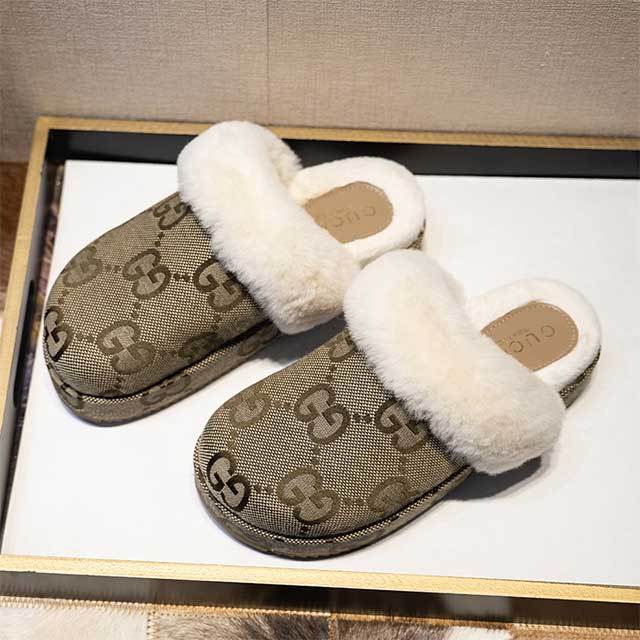 Homewear Luxury Fashion Warm Winter Furry Slippers