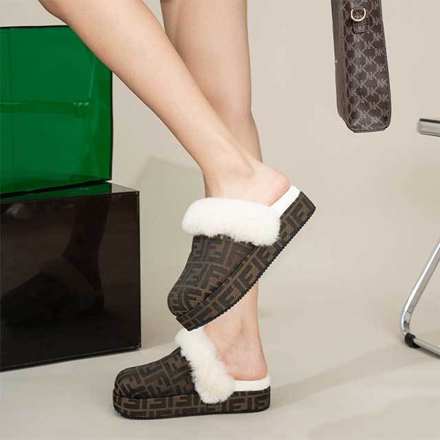 Winter Fashion Warm Furry Flat Slipper Shoes