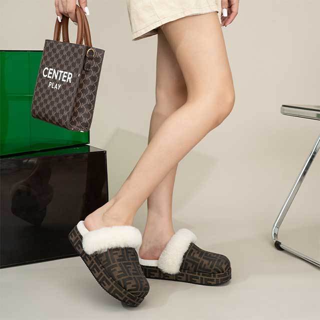 Winter Fashion Warm Furry Flat Slipper Shoes