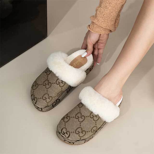 Homewear Luxury Fashion Warm Winter Furry Slippers