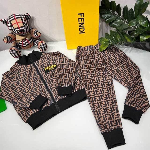 Children Printed Jacket Top Pants Set