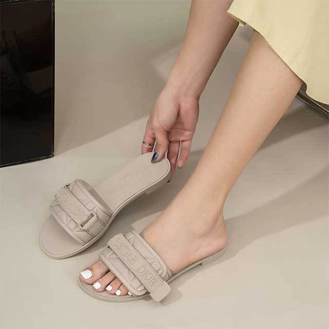 Elegant Ladies Brand Design Flat Slides Shoes