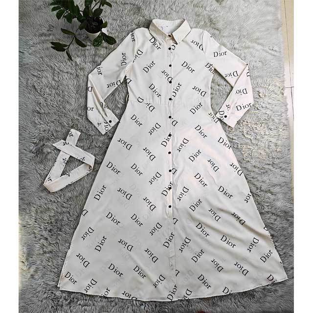 Printed Casual Maxi Shirt Dress