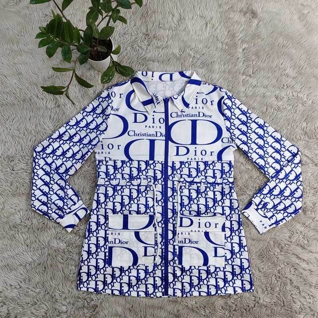 Printed Zipper Long Sleeve Jacket