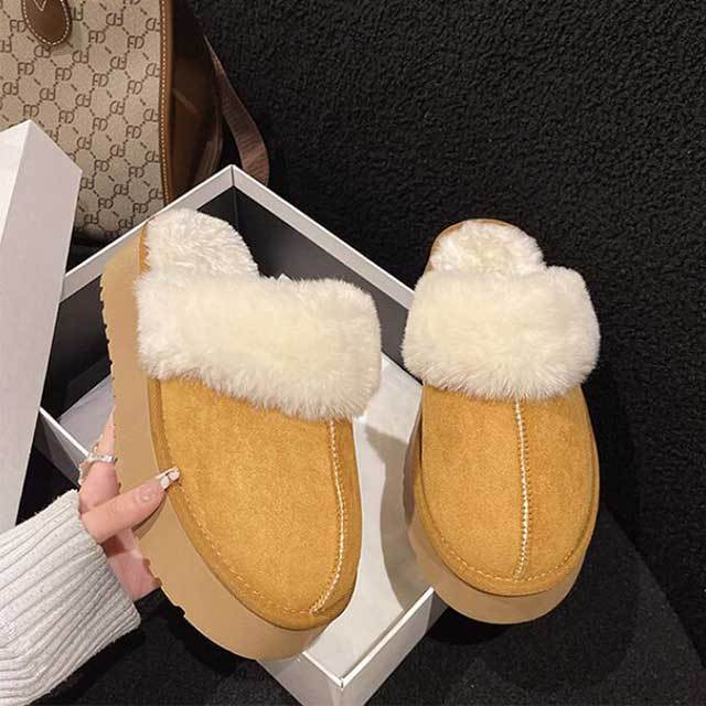 New Winter Outerwear Home Thick-soled Furry Slippers