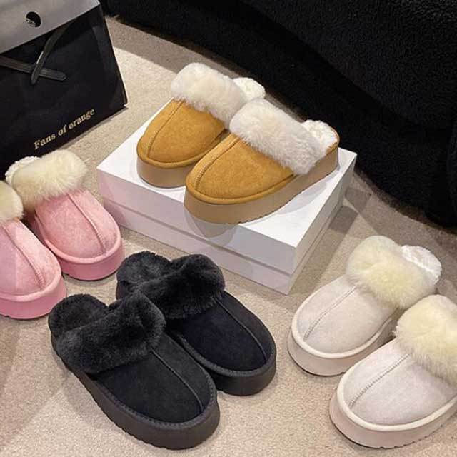 New Winter Outerwear Home Thick-soled Furry Slippers