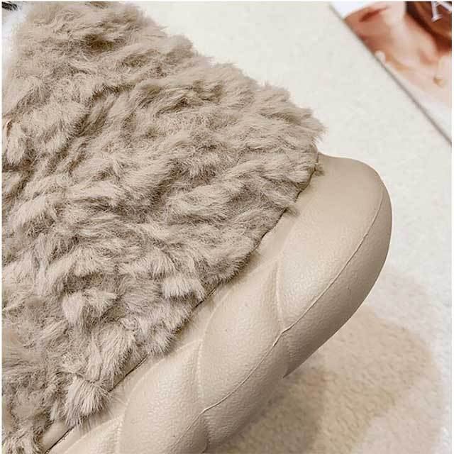 Solid Color Furry Ankle Snow Boots