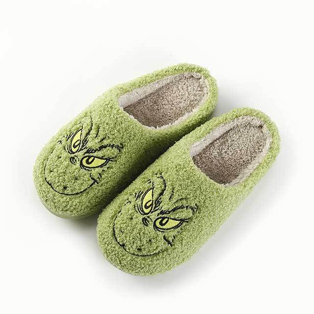 New Christmas Grinch Warm Winter Cotton Slippers