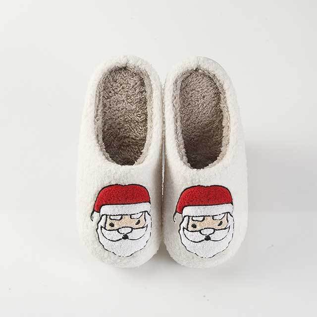 Santa Claus Pattern Fuzzy Slippers
