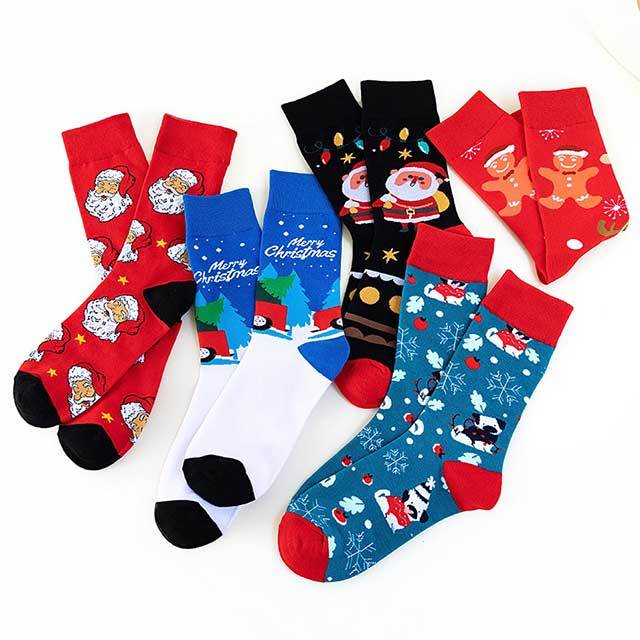 Santa Claus Christmas Tree Pattern Crew Socks