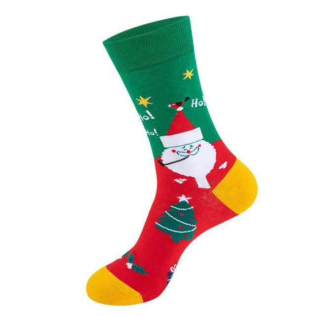 Santa Claus Christmas Tree Pattern Crew Socks