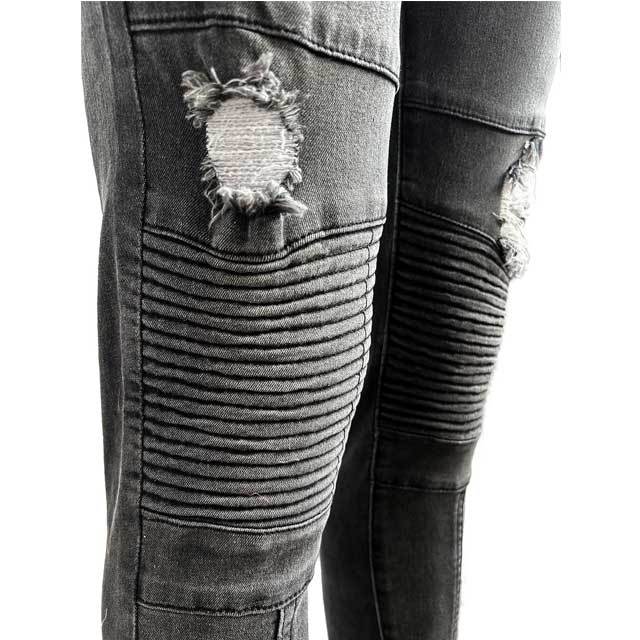 Ripped Skinny Moto Jeans