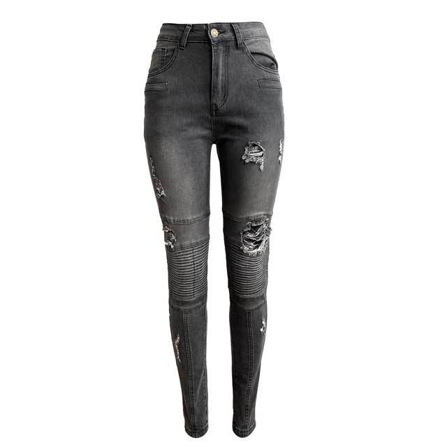 Ripped Skinny Moto Jeans