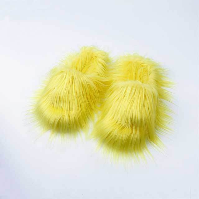 Candy Color Fuzzy Bedroom Slide Slippers
