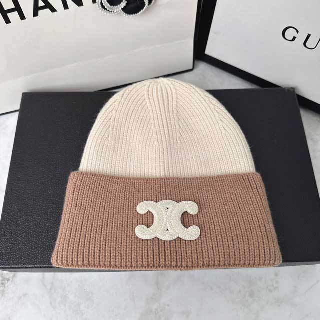 Fashion Logo Color Block Knit Hat