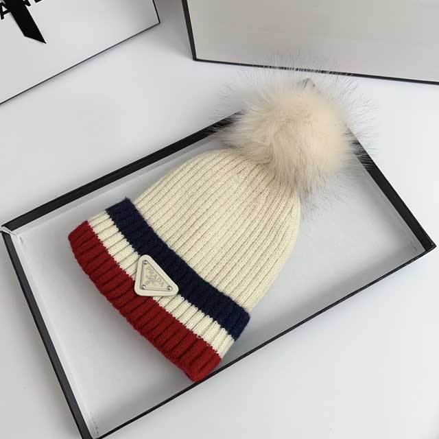 Fashion Logo Color Block Knit Hat