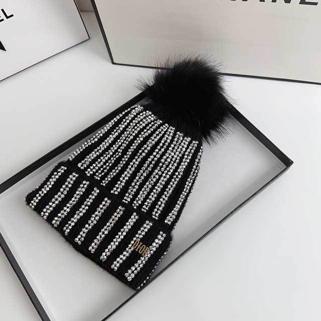 Rhinestones Fashion Knit Hat