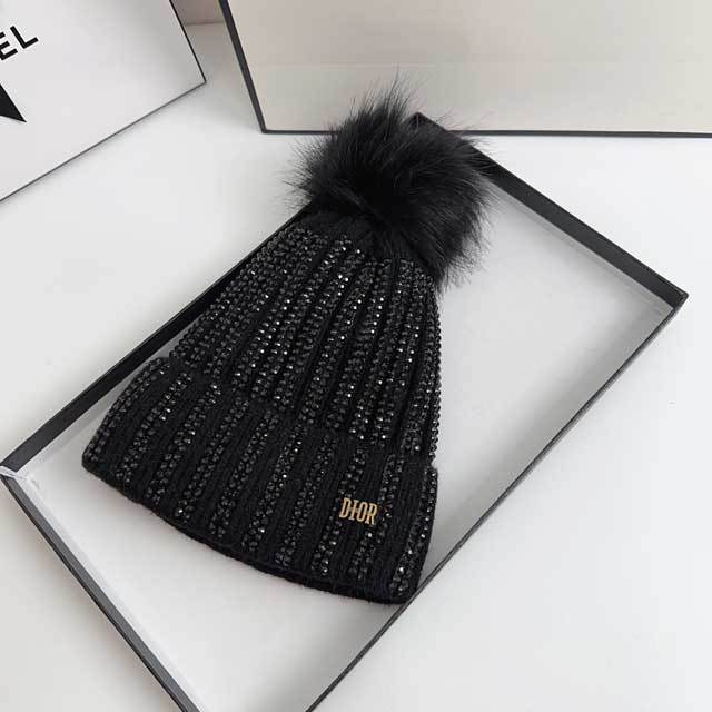 Rhinestones Fashion Knit Hat