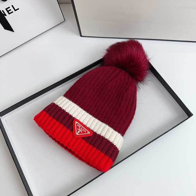 Fashion Logo Color Block Knit Hat
