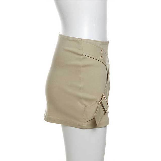 Buckle Strap Cargo Skirt