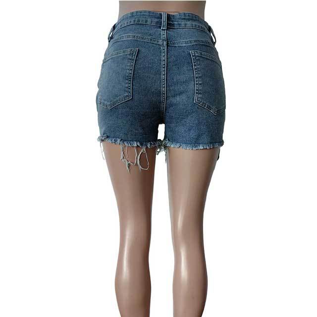 Denim Beaded Jeans Shorts