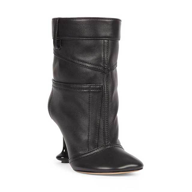 Special Shaped Heeled Leather Fashion Boots