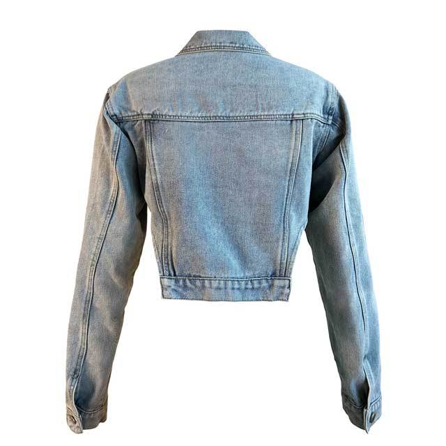 Denim Irregular Crop Jacket